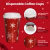 SUREPHON Christmas Cups, 60 Pack 16 Oz Christmas Disposable Coffee Cups with Lids, To Go Coffee Cups, 6 Designs Coffee Drinking Paper Cups for Hot Chocolate, Hot Cocoa, Xmas Dinner Party view 4