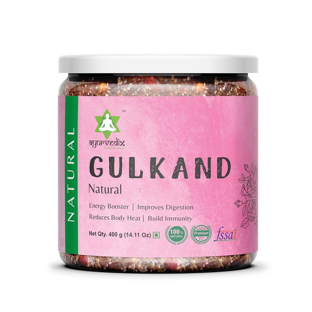 Ayurvedix Raw Gulkand - Gulkand Organic Jar Pack - Rose Petal Jam (400g, Pack of 3)