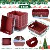 Cholemy 6 Sets, 12 x 10 Large Red Christmas Baskets, Empty Gift Baskets, DIY Cardboard Basket with Handles, Ideal for Christmas & Holiday Parties(Snowman) view 2