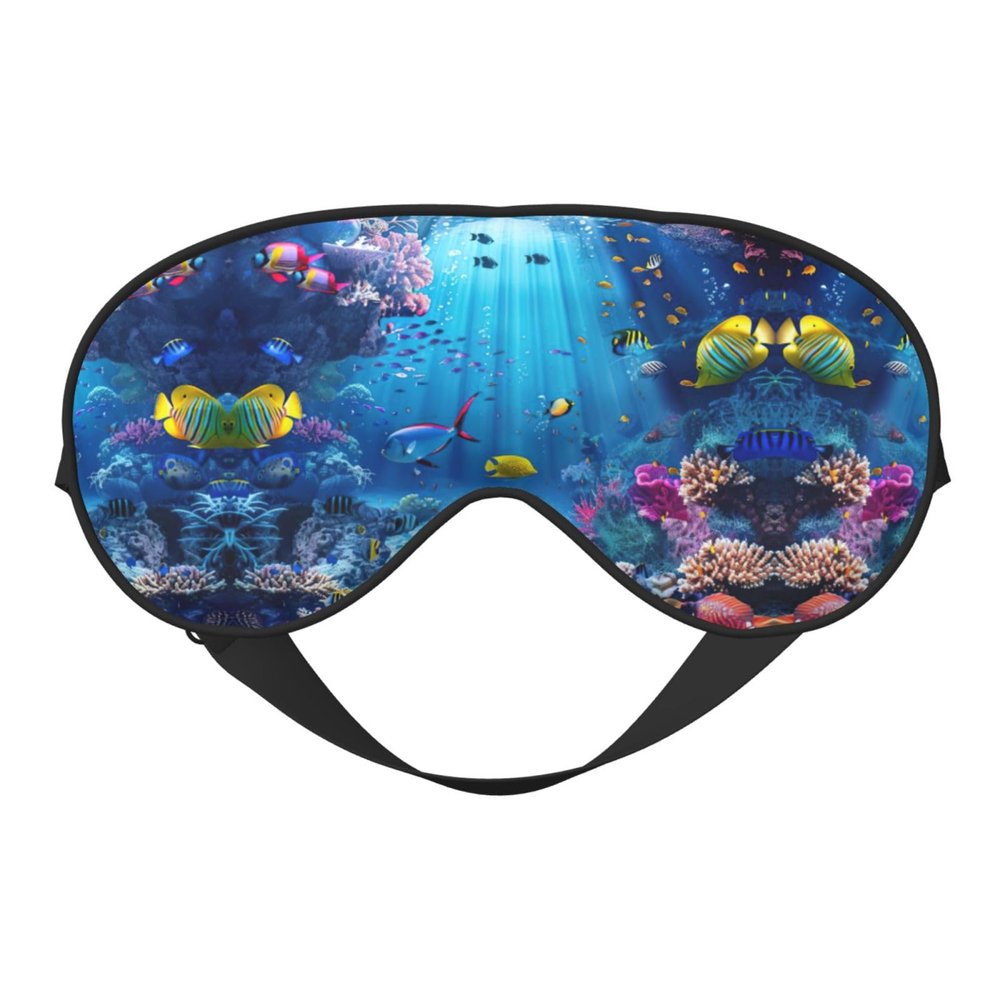 Colorful Ocean Theme Eye Mask Unisex, Zero Eye Pressure Eye Sleeping Mask, Soft Eye Shade Cover for Travel