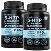 15-in-1 Mood Support Supplement - 5HTP 200mg Capsules with L-Theanine, Magnesium, Ashwagandha, GABA Supplements, 5 HTP Supplements with St. John's Wort and L-Tryptophan - 1145mg (90 Count, Pack of 2) view 1
