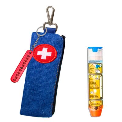 GZFQJJ 1PCS Mini EpiPen Carrying Case EpiPen Carrier - Convenient Allergy and Diabetes Travel Case - Fits in 1 EpiPen(Blue)