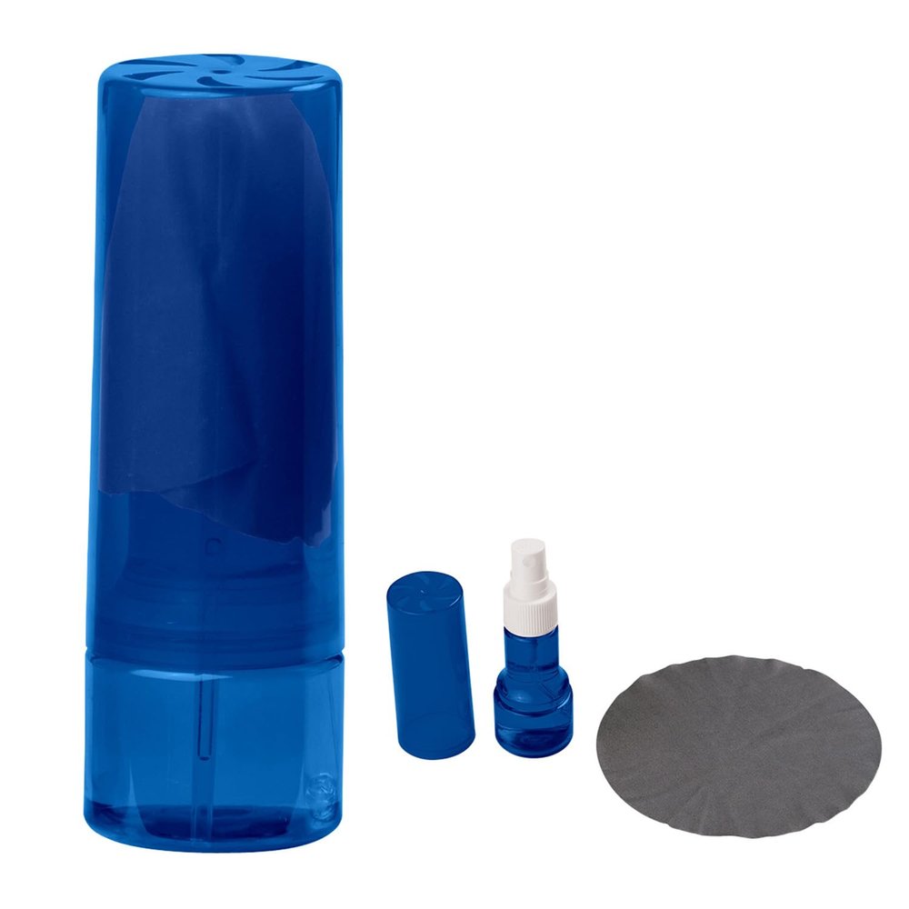 1 Oz. Cleaning Spray with Microfiber Cloth Customized with Text Name or Personalized Image $2.67 Each - Sold in Pack of 100 - Blue