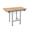 24-inch x 15-inch ADA Bariatric Folding Wall Mount Bathroom Shower Seat Bench with Legs, Teak Phenolic Seat view 1