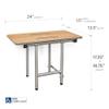 24-inch x 15-inch ADA Bariatric Folding Wall Mount Bathroom Shower Seat Bench with Legs, Teak Phenolic Seat view 2