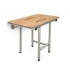 24-inch x 15-inch ADA Bariatric Folding Wall Mount Bathroom Shower Seat Bench with Legs, Teak Phenolic Seat view 3