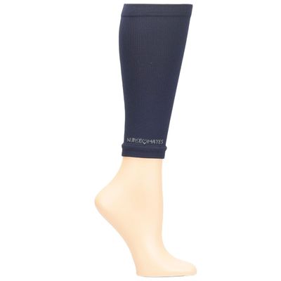 Nurse Mates Calf Sleeve | 12-14 mmHg Graduated Compression | Support & Comfort | 1 Pair | Navy | Large