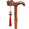 Walking Cane Walking Cane for Women Auspicious Cloud + Dragon Pattern Trekking Stick, Hand-Carved Solid Wood Walking Cane, Safety Non-Slip Crutch with Wrist Strap, Load-Bearing 90kg/198lbs(A,85cm(Use view 1