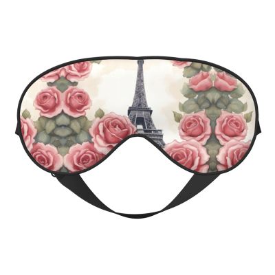 Eiffel Tower Rose Flower Eye Sleep Mask,Blackout Eye Mask for Sleeping, Comfort Sleep Eye Mask for Travel Meditation Nap