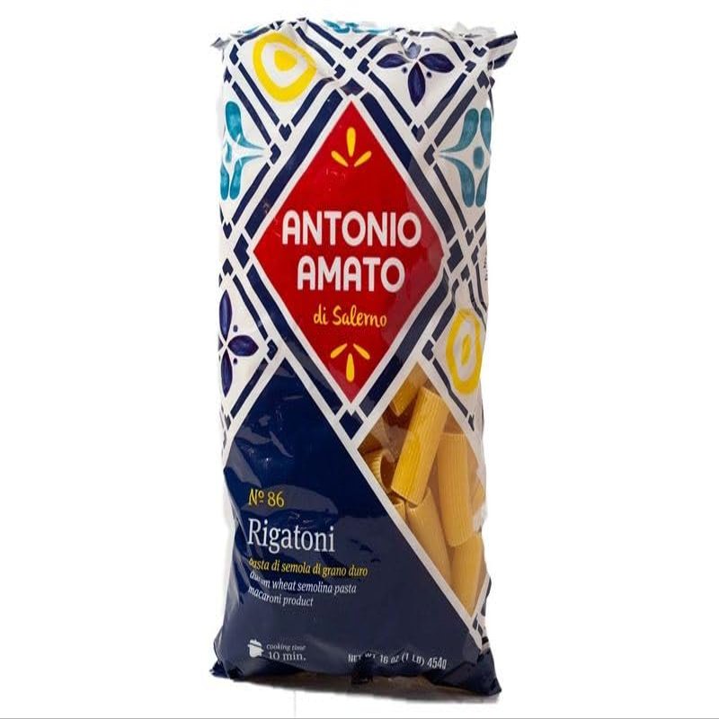 ANTONIO AMATO di Salerno -NO.18 Rigatoni - (Pack of 5, 5lb total weight) - pasta di semola di grano duro - durum wheat semolina pasta macaroni product - Authentic Italain Pasta - PRODUCT OF ITALY