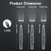 350 Count Clear Plastic forks, Extra Heavy Duty Plastic Forks, Premium Disposable Forks, BPA-Free stainless steel fork disposable for Party Supplies, Weddings and Everyday Use view 2