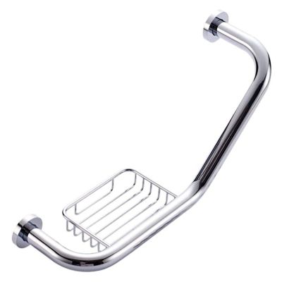 Armrest Grab Bar Useful Safety Support Hand Rails Curved Shower Safety Handle With Soap Dish Bathtub Grab Bar Bathroom Anti-Slip Grip Wall Mounted Towel Holder Balance Shower Assist Grip Disabled