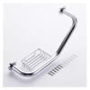 Armrest Grab Bar Useful Safety Support Hand Rails Curved Shower Safety Handle With Soap Dish Bathtub Grab Bar Bathroom Anti-Slip Grip Wall Mounted Towel Holder Balance Shower Assist Grip Disabled view 4
