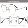 LAMBBAA Blue Light Reading Glasses Classic Fashion Anti Blue Ray Computer Eyeglasses Titanium Frame Clear Lens Eyewear for Women MenGold Black+4.25Magnification view 2
