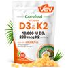 VEV Corefeel Vitamin D3 K2 10,000 IU, 200 mcg MK-7, 300 Coconut Oil Softgels, 2 in 1 Vitamins Supplement D & K (Include MK7), Easy to Swallow, Supports Calcium Absorption, Bone Health view 1