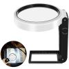 SGeneE Magnifying Glasses with Light and Stand 3.5X 25 X Hands Free USB Charging Dyslexia Aids for Books Newspapers Magazines Maps Low Vision People Built-in Ruler view 1