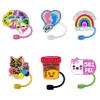 12pcs Bling Nurse Medical Reusable Food Grade Silicone Straw Caps, Suitable for Party Favors,Friends Gathering Stationery Birthday Party Favor, Soft Straw Covers for 10mm Straws view 1