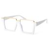 Mirkcittle Oversized Blue Light Blocking Glasses for Women Men Fashion Clear Frame Square Computer Eyeglasses(White Frame) view 1