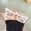 Mirkcittle Oversized Blue Light Blocking Glasses for Women Men Fashion Clear Frame Square Computer Eyeglasses(White Frame) view 2