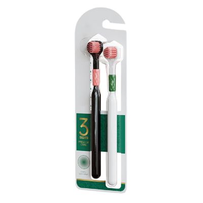3 Sided Toothbrush for Adults with Soft bristles, All-Round Cleaning and Stain Removal Toothbrush for Family Couple