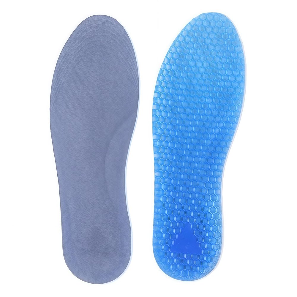 1Pair Blue Silicone Honeycomb Shaped Gel Full Length Insoles Unisex No-Slip Breathable Sports Insole Cushion Shock Absorbing Shoe Insoles Replacement Shoe Inserts (Large)