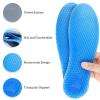1Pair Blue Silicone Honeycomb Shaped Gel Full Length Insoles Unisex No-Slip Breathable Sports Insole Cushion Shock Absorbing Shoe Insoles Replacement Shoe Inserts (Large) view 3