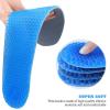 1Pair Blue Silicone Honeycomb Shaped Gel Full Length Insoles Unisex No-Slip Breathable Sports Insole Cushion Shock Absorbing Shoe Insoles Replacement Shoe Inserts (Large) view 4