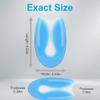 1Pair Blue Silicone U-Shaped Heel Cups Plantar Fasciitis Insert Invisible Heel Pads Soft Gel Heel Cushions Protectors Shock Absorbing Support for Women Men(Medium) view 2