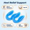 1Pair Blue Silicone U-Shaped Heel Cups Plantar Fasciitis Insert Invisible Heel Pads Soft Gel Heel Cushions Protectors Shock Absorbing Support for Women Men(Medium) view 4