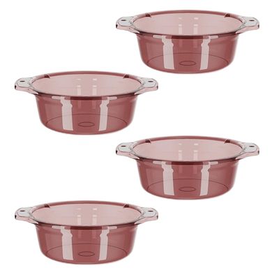 Universal multifunctional basin, large, medium and small transparent basins, washbasin, laundry basin, vegetable washing basin, foot washing basin (4, Transparent red(Small))