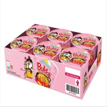 Buldak Chicken Flavor Ramen Big Bowl - Creamy Spicy Korean Noodles 3.7 Oz (pack of 6) - with Life of Style pen