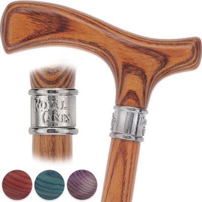 Fritz Comfort Cane Matching Stained Wood Handle & Shaft Arthritis-Friendly Grip, Walking Stick for Men and Women, Walking Cane for Hiking (Brown Espresso Handle, Petite to Smaller Hand)