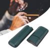 2 Fingers Cigar Case, Wear Faux Leather Cigar Holder, Elegant Portable Pocket Cigar Carrying Case with Cutter Pocket for Men (Green) view 3