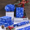Bolsome 100 Sheets 20 * 14 Inches Christmas Tissue Paper for Gift Bags Blue Snowflake Printed Tissue Paper for Xmas Party Winter Holidays Baby Shower Birthday Party DIY Craft view 3