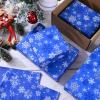Bolsome 100 Sheets 20 * 14 Inches Christmas Tissue Paper for Gift Bags Blue Snowflake Printed Tissue Paper for Xmas Party Winter Holidays Baby Shower Birthday Party DIY Craft view 4