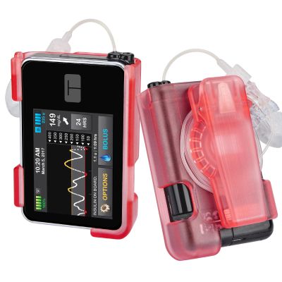 Healvaluefit Tandem Tslim X2 Pump Case with Clip, 360 Rotatable Clip with Sturdy and Durable Hinge, Insulin Pump Holster, Friendly to Screen Protector, Compatible with t:Slim, t:Slim G4 (Cherry Red)