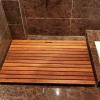 Natural Wood Shower Bath Mat - Red Cedar Splice Non-Slip Bathroom Drain Board for Balcony Kitchen Deck Pedal - Anti-Crack Anti-Burr view 2