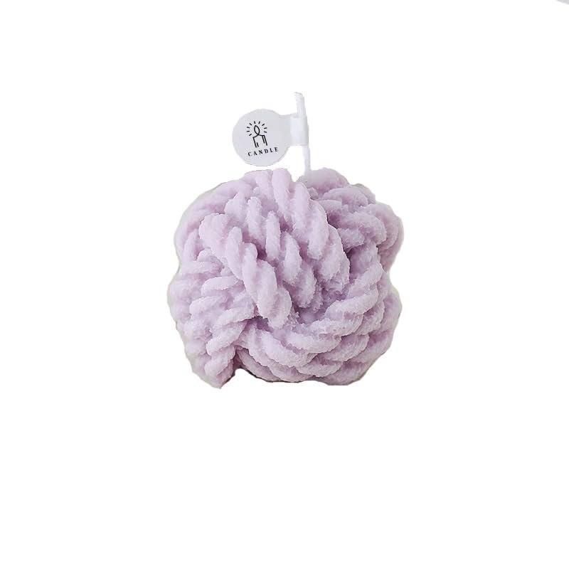 55G Creative Lovely Kawaii Aromatherapy Small Woolen Ball Scented Candle for Gifts Present Party Festival Anniversaries Wedding Birthday Calm, Home Dcor New Year (Lavender)