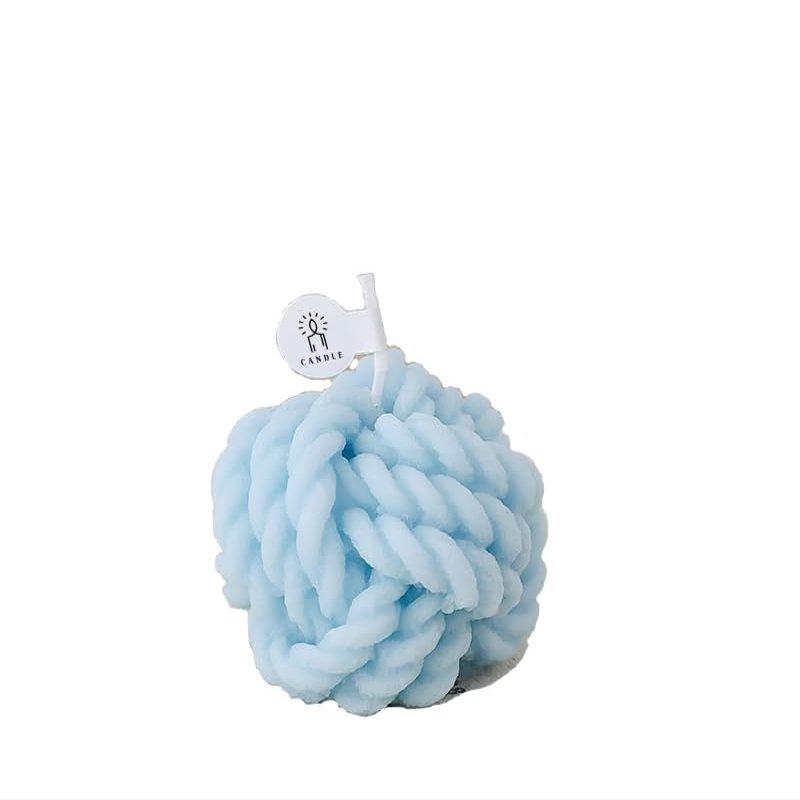 55G Creative Lovely Kawaii Aromatherapy Small Woolen Ball Scented Candle for Gifts Present Party Festival Anniversaries Wedding Birthday Calm, Home Dcor New Year (Blue Wind Chime)