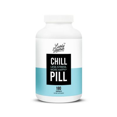 LIVELY VITAMIN CO. Chill Pill - Calm Mood - Relax - Restful Deep Sleep - REM - Stress - Anxiousness - Magnolia Bark - Chamomile - L-Theanine - Passionflower - 5-HTP - 180 Vegan Capsules