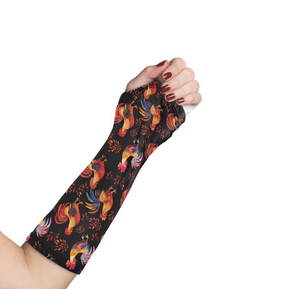 Luarisgur Cast Covers for Arm Rooster Sleeve Protectors for Arms Printed Decorative Cast Covers Elastic Arm Protector Cover Wrist Cast Cover for Men Women Large
