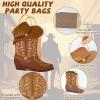 12Pcs Cowboy Boots Paper Bags Western Theme Party Decorations Favors Wild West Kraft Gift Bag with Handles Rodeo Cowgirl Boot Hat Goodie Bag for Cowboy Birthday Bachelorette Baby Shower Party Supplies view 3