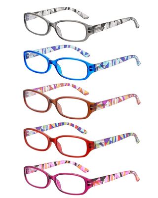 JOLISU 5-Pack Reading Glasses for Women - Readers for Women, Spring Hinges, Sturdy and Durable, Blue Light Protection (1.0)