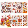 AXYEEUR 100 Pcs Thanksgiving Treat Bags, 8 Styles Fall Cellophane Treat Bags with Twist Ties for Party Favors view 1