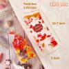 AXYEEUR 100 Pcs Thanksgiving Treat Bags, 8 Styles Fall Cellophane Treat Bags with Twist Ties for Party Favors view 2