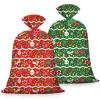 2 Pcs Large Christmas Gift Bags Extra Huge Plastic Gift Bag 48"x36" Jumbo Present Bag Xmas Big Gift Wrapping Bags XL Oversized Holiday Birthday Party Favors Red Green Noel view 1