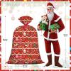 2 Pcs Large Christmas Gift Bags Extra Huge Plastic Gift Bag 48"x36" Jumbo Present Bag Xmas Big Gift Wrapping Bags XL Oversized Holiday Birthday Party Favors Red Green Noel view 3
