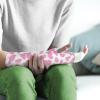 Luarisgur Arm Cast Cover Pink Cow Print Elastic Cast Scratcher Sleeve for Women Large Wrist Cast Cover Breathable Arm Cast Protector Washable view 2