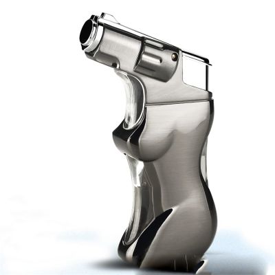 Butane Metal lighters, Direct Blue Flame lighters, Adjustable Flame lighters, Portable lighters, refillable Fuel, Suitable for Camping, Hiking and Other Occasions.(Gray)