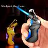 Butane Metal lighters, Direct Blue Flame lighters, Adjustable Flame lighters, Portable lighters, refillable Fuel, Suitable for Camping, Hiking and Other Occasions.(Gray) view 2